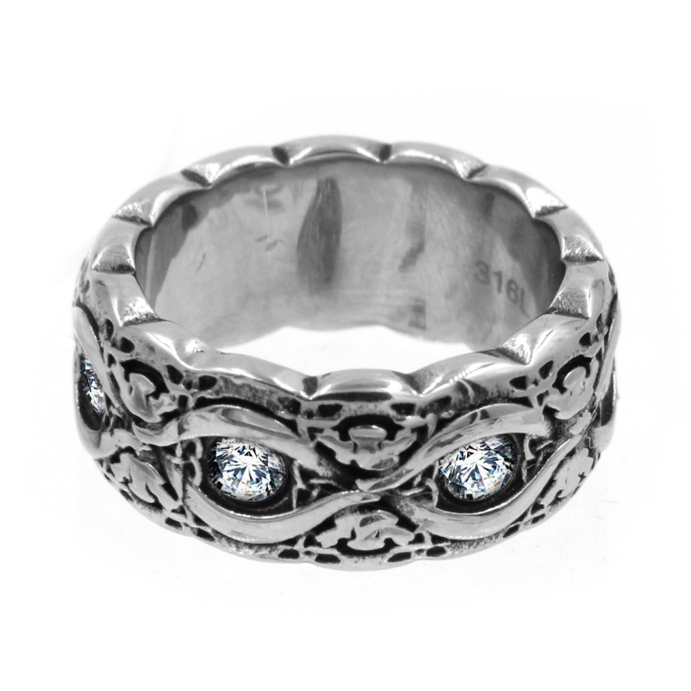 A-593 Ring with transparent gems
