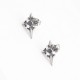 PO-310 Four-Pointed Earrings with Black Stone in Stainless Steel Ideal Gift