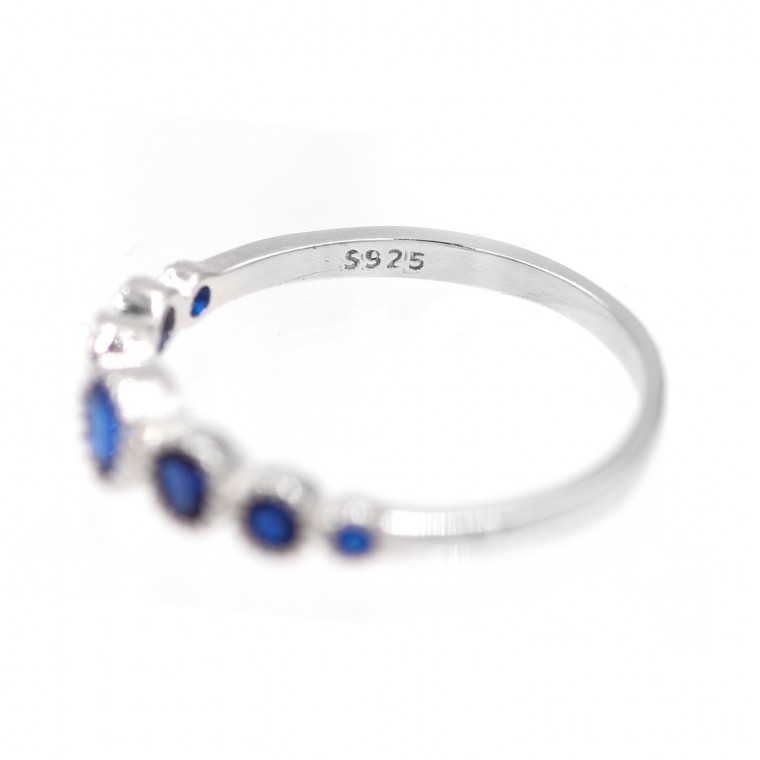 ASL-061 Anello con Cristalli Blu