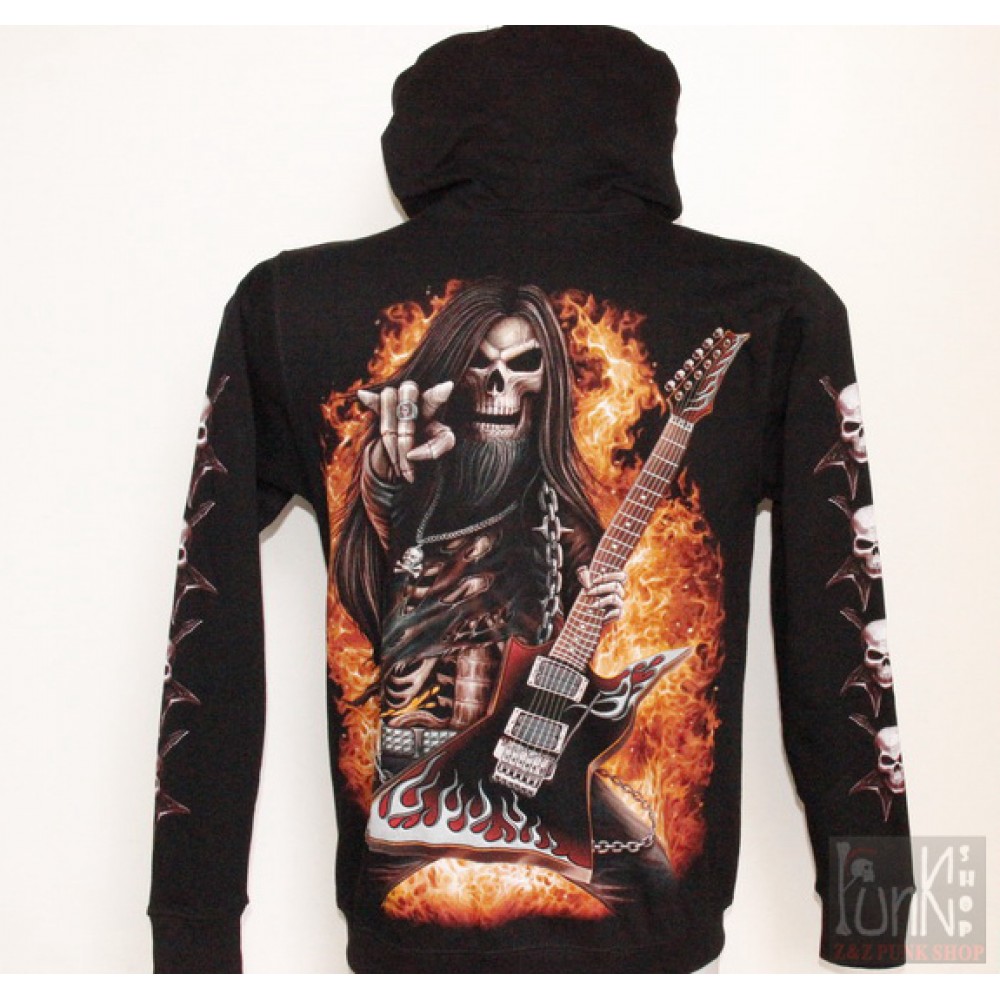 H-4397 Hoodie the Reaper and the Guitar