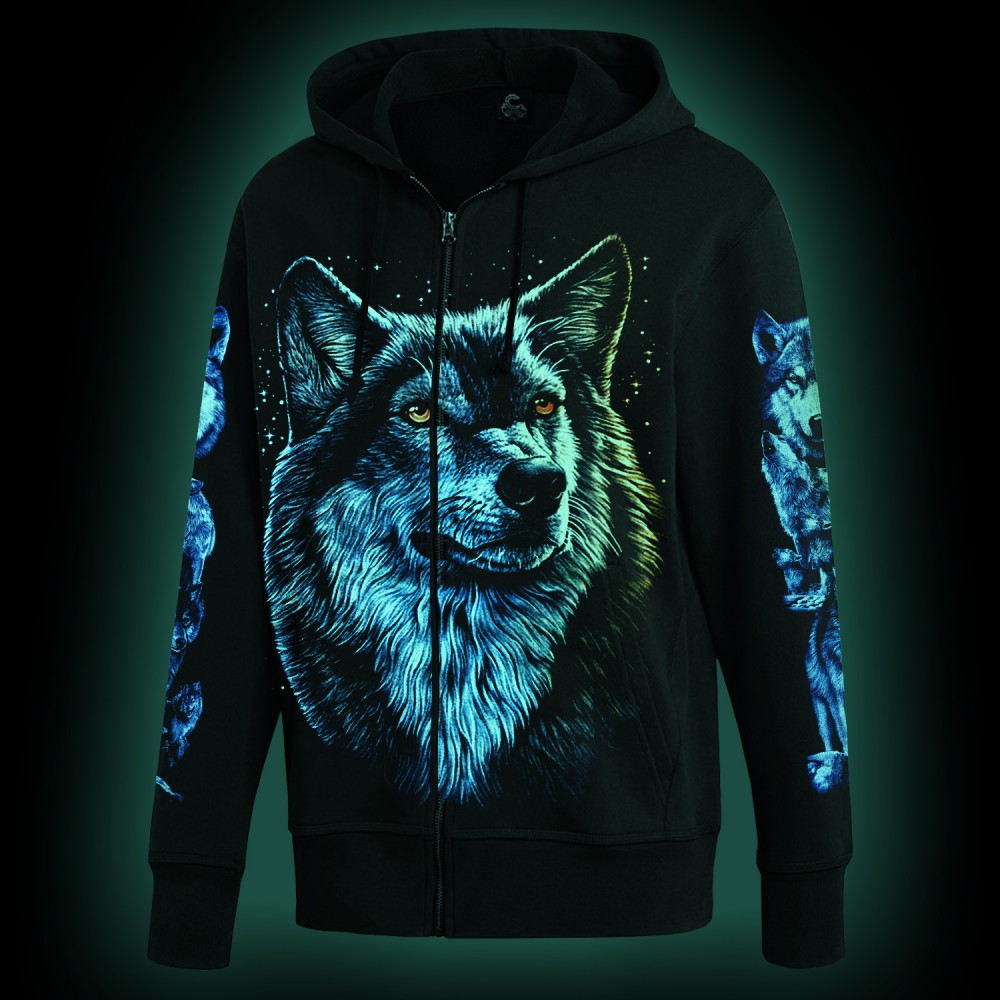 H-A635 Hoodie Wolf Glow in the Dark