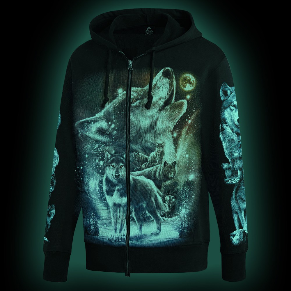 H-A720 Hoodie with wolf Glow in the Dark