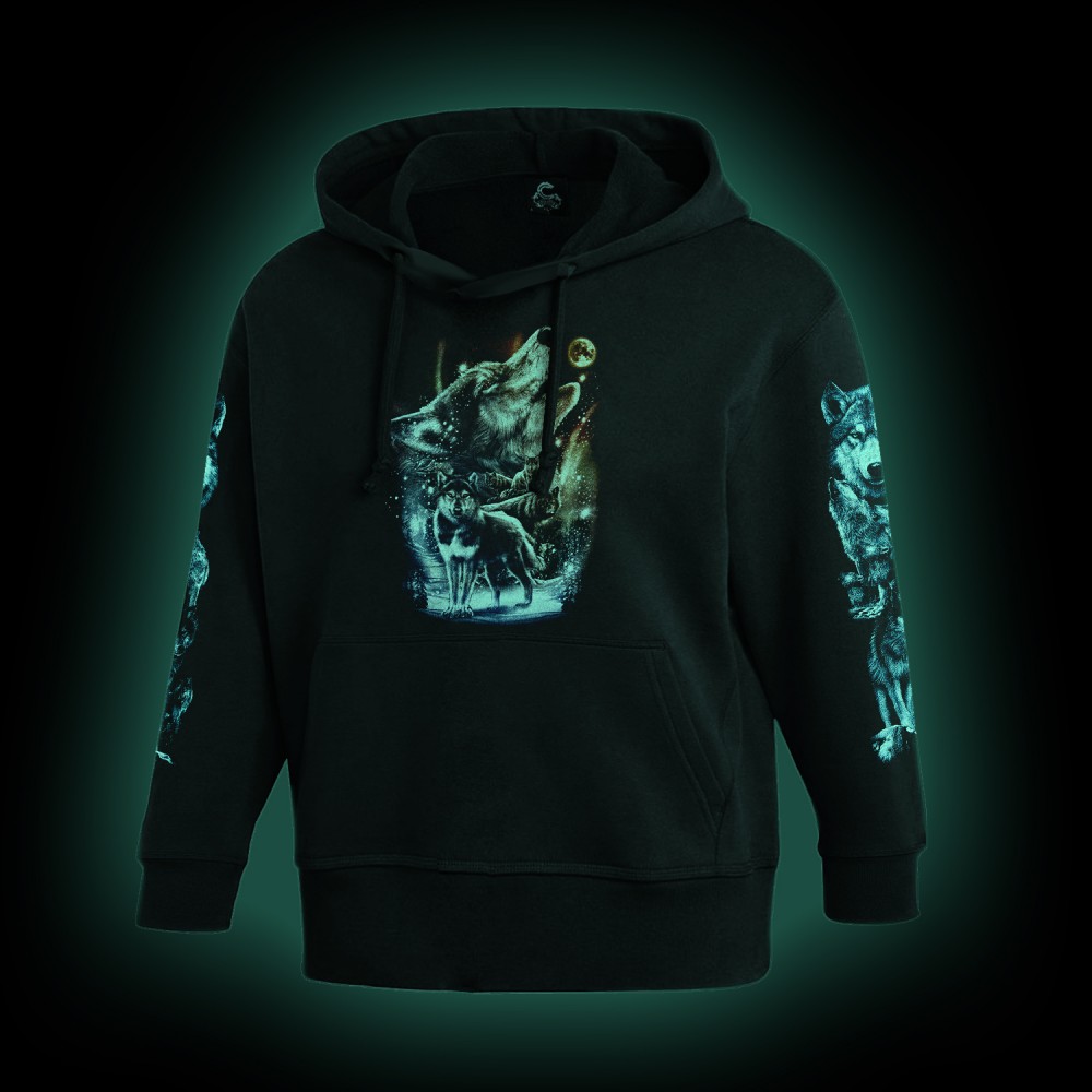 KH-A720 Kids Hoodie Moutain Wolf  glow in the dark
