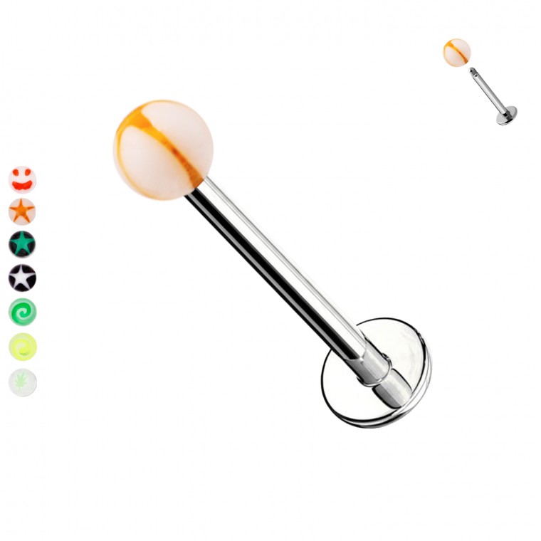PC-004 Piercing Labret Pallina Acrilica Pattern PC-004 Piercing Labret Pallina Acrilica Pattern