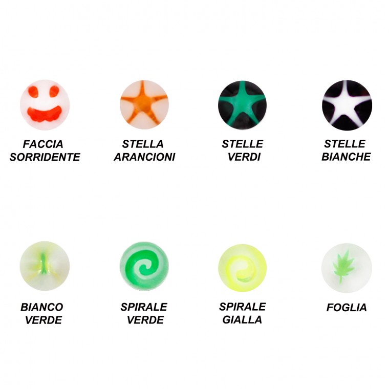 PC-004 Piercing Labret Pallina Acrilica Pattern PC-004 Piercing Labret Pallina Acrilica Pattern