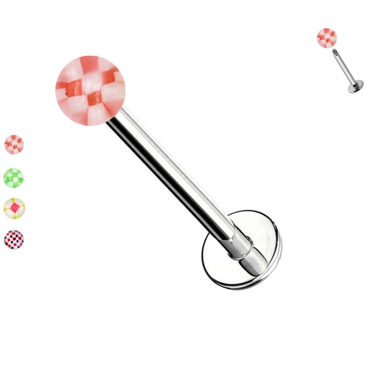 PC-005 Piercing Labret Pallina Acrilica Modello a Griglia PC-005 Piercing Labret Pallina Acrilica Modello a Griglia
