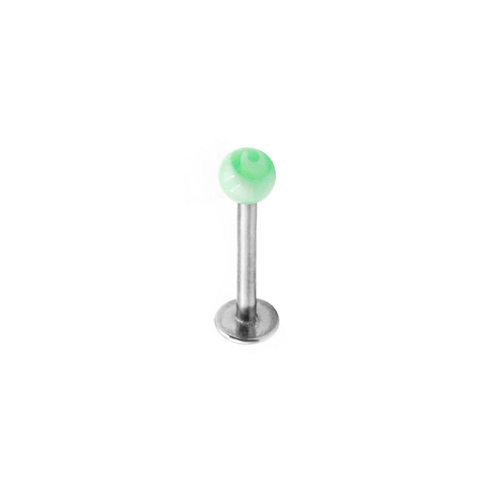 PC-007 Labret with Green Ball