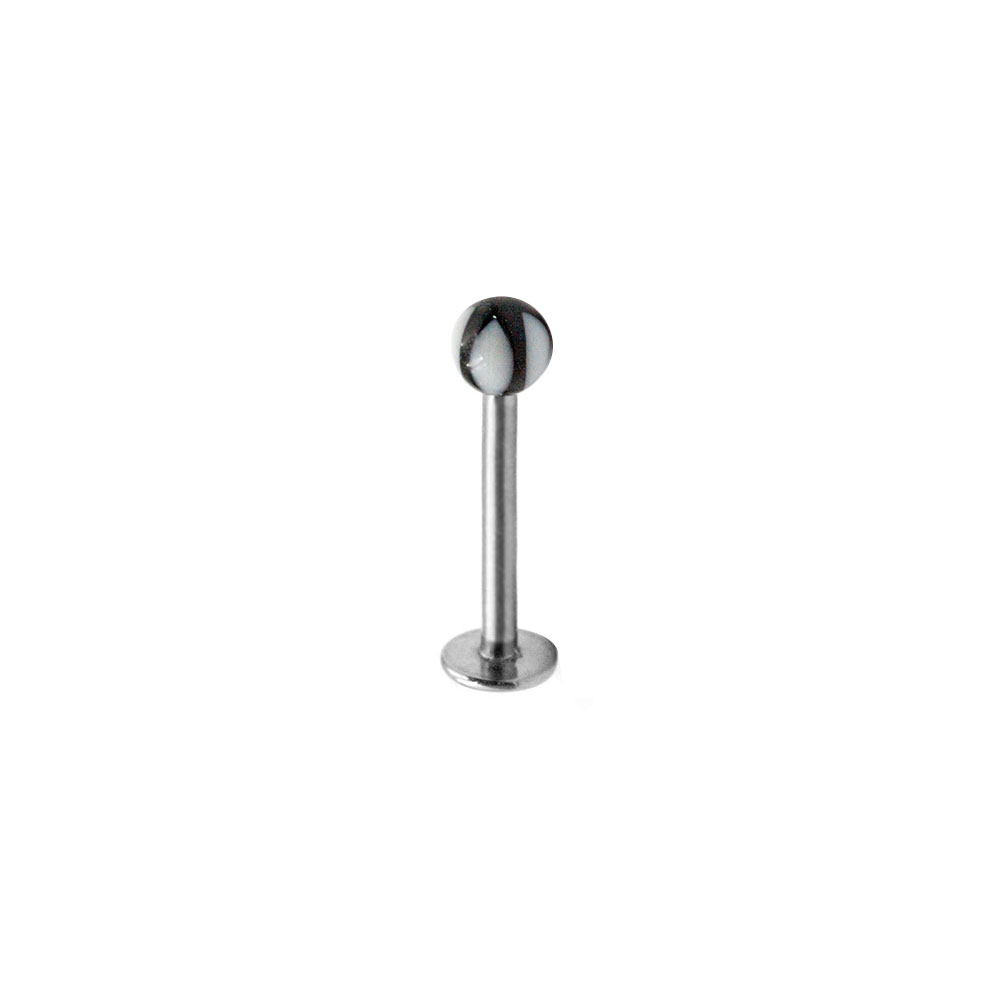 PC-009 Labret with Black and White Ball
