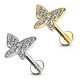 PC-052 Cartilage Stud Butterfly with crystal