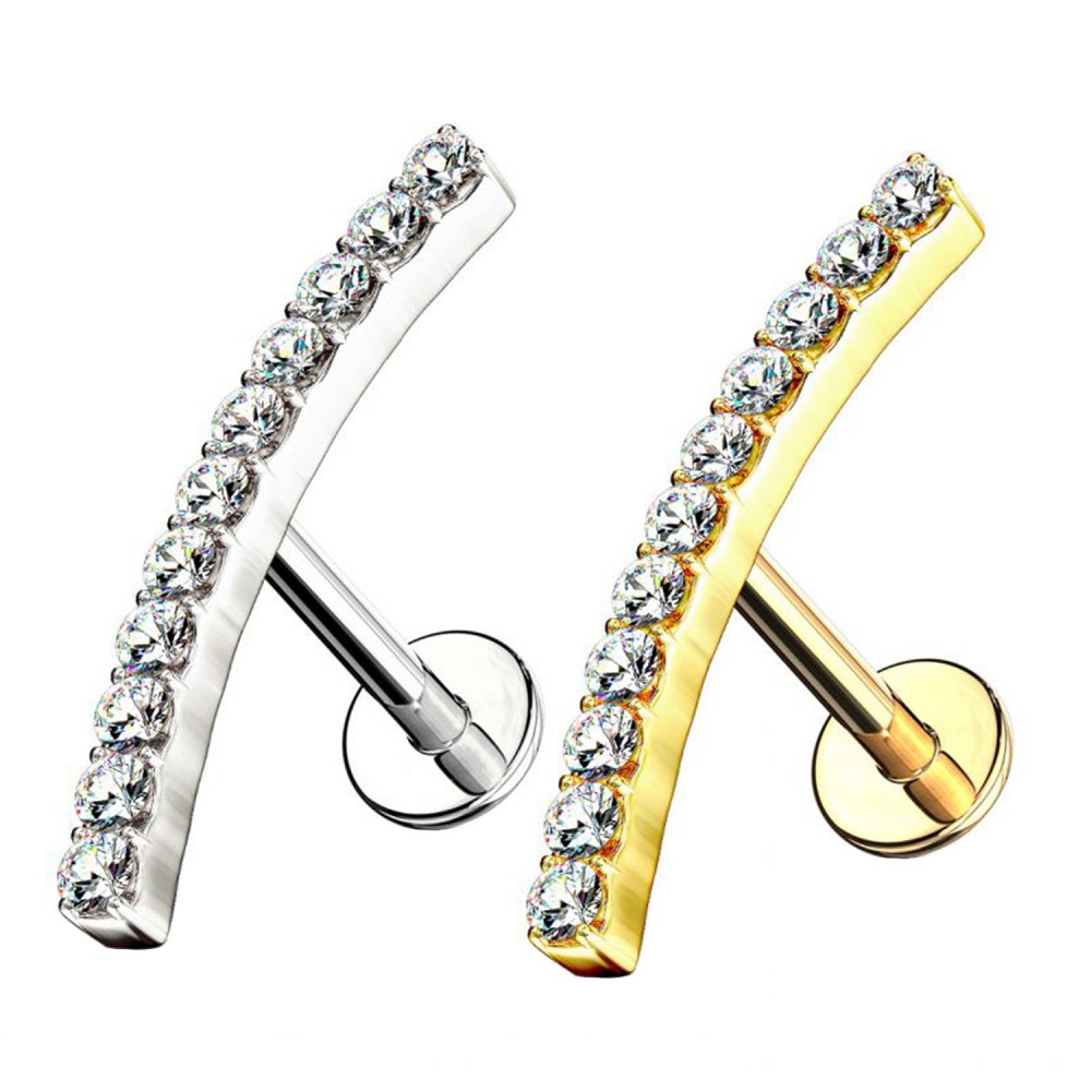 PC-018 Cartilage Stud with crystal line