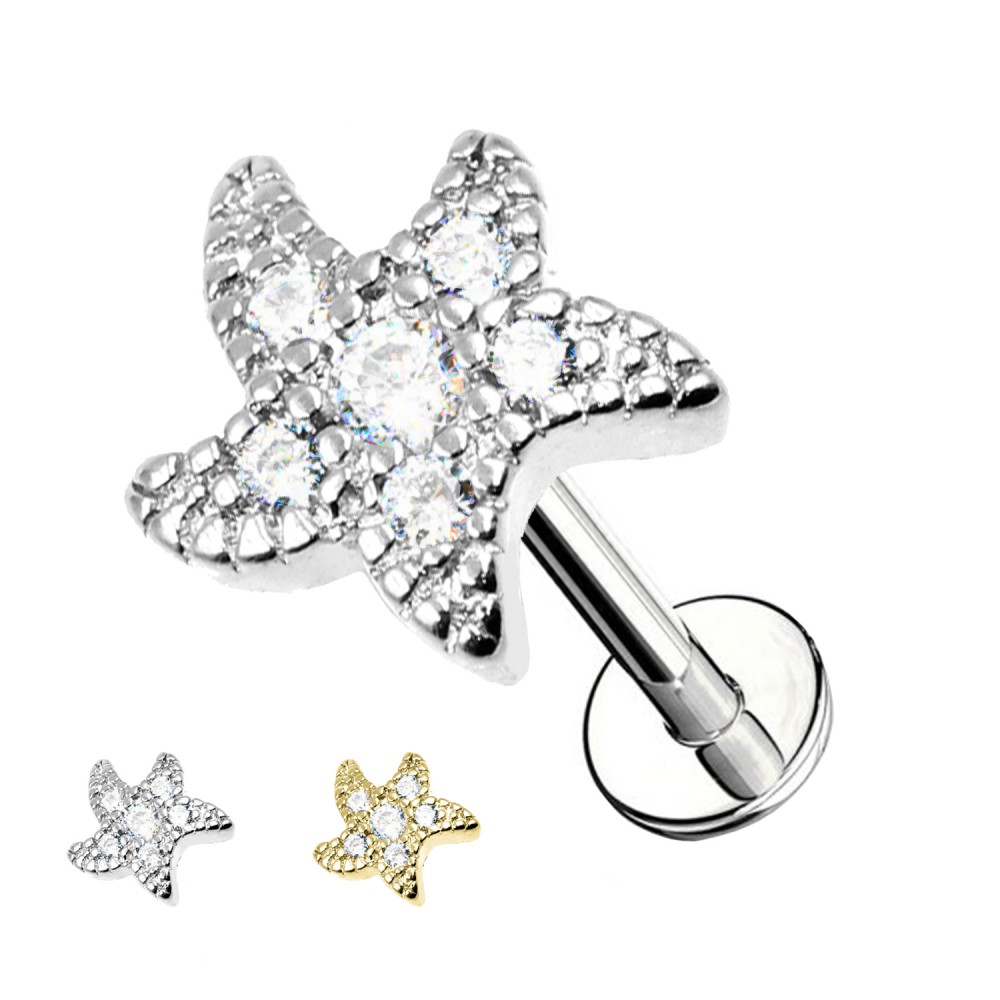 PC-059 Cartilage Stud Star with Crystal