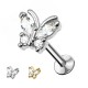 PC-077A Studs Cartilage Butterfly with crystals