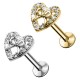 PC-091 Piercing Labret Heart and Bow Tie