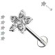 PC-114 Piercing Labret with Crystal Flower