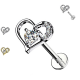 PC-116 Piercing Labret with Crystal Heart