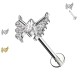 PC-127 Piercing Labret with Butterfly and Crystals