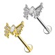 PC-127 Piercing Labret with Butterfly and Crystals