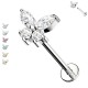 PC-130 Labret Piercing with Crystal Butterfly