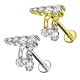PC-158 Piercing Labret with Internal Threading with Teardrop Crystal Charms