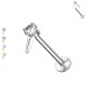 PC-106 Labret Push-in Piercing of Steel with Crystal