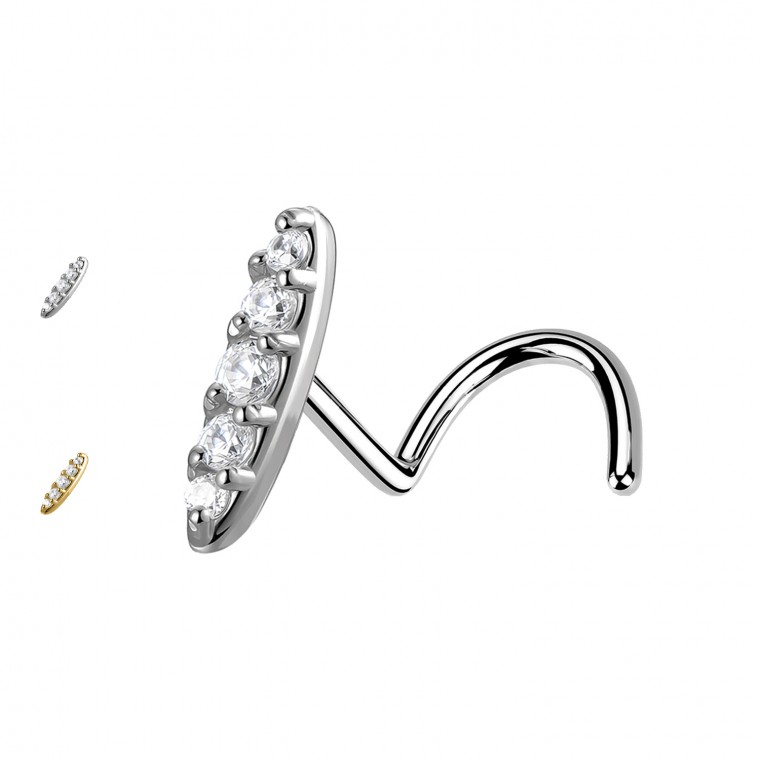 PB-067 Stud Naso con Cristalli a Forma di Ellisse