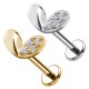 PC-216 Piercing Labret a Forma di Cuore con Cristalli e con Filettatura Interna PC-216 Piercing Labret a Forma di Cuore con Cristalli e con Filettatura Interna