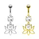 PD-269 Piercing Banana Ombelico con Cristallo e Pendente a forma di loto PD-269 Piercing Banana Ombelico con Cristallo e Pendente a forma di loto