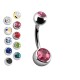 PD-008 Navel Piercing with 2 Crystal 5/8 mm