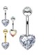 PD-010  Navel Piercing Crystal Heart