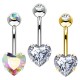 PD-010 Navel Piercing Crystal Heart PD-010 Navel Piercing Crystal Heart