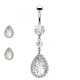 PD-021 Navel Piercing with Water Droplets Crystal