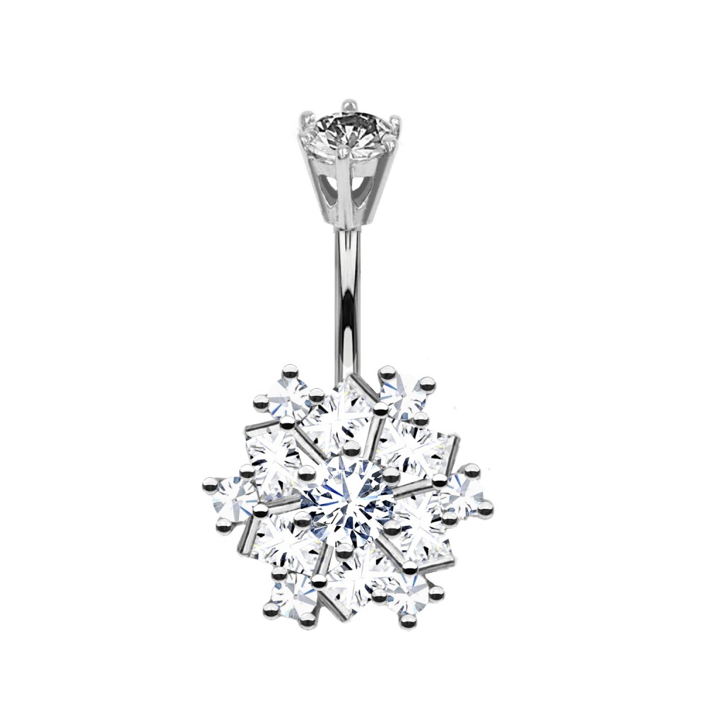 PD-111 Belly button piercing Banana Crystal Snowflake