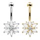 PD-117 Navel Piercing with Opal Flower Crystal PD-117 Navel Piercing with Opal Flower Crystal