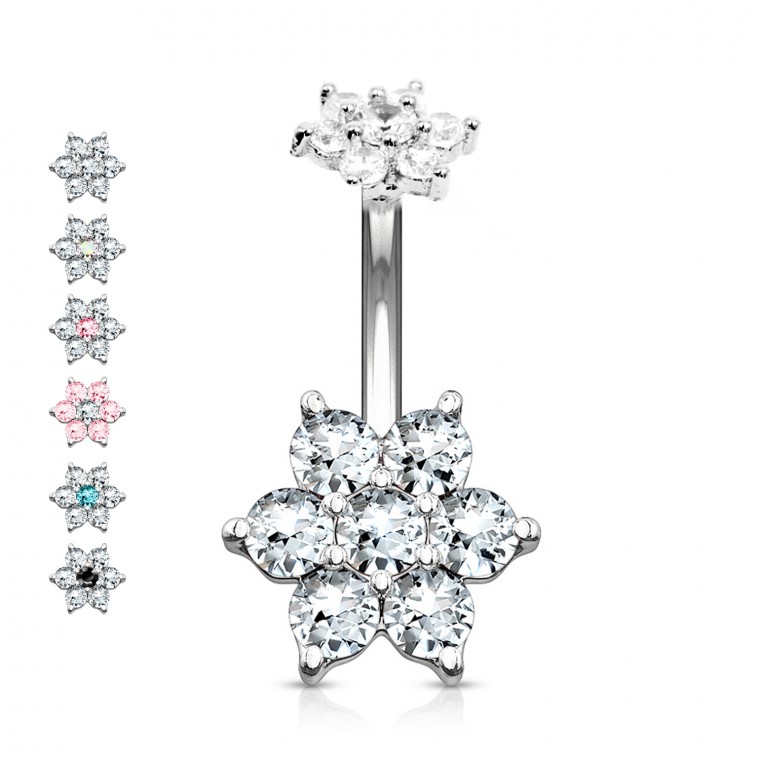PD-104 Piercing Ombelico Cristallo Fiore PD-104 Piercing Ombelico Cristallo Fiore