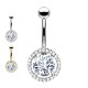 PD-147 Belly button piercing Banana Round Crystal