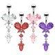 PD-139 Piercing  Banana Belly Button Butterly with Pendant