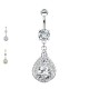 PD-223 Navel Piercing with Water Droplets Crystal
