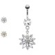 PD-224 Navel Piercing with Snowflake Crystal