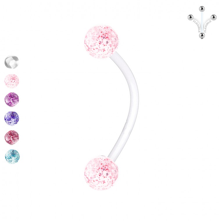 PD-233 Piercing Barbell in Bioplast con Palline Teflon PD-233 Piercing Barbell in Bioplast con Palline Teflon
