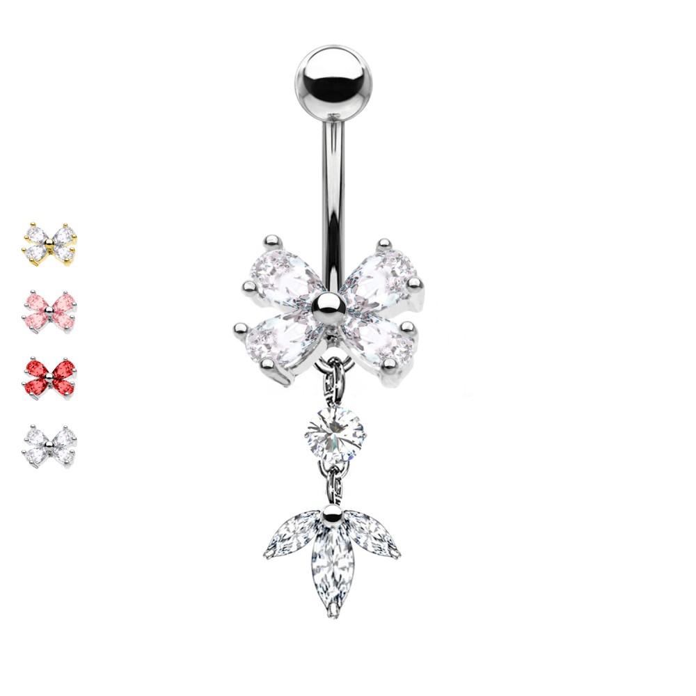PD-210 Navel Piercing with Butterfly Crystal