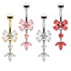 PD-210 Navel Piercing with Butterfly Crystal