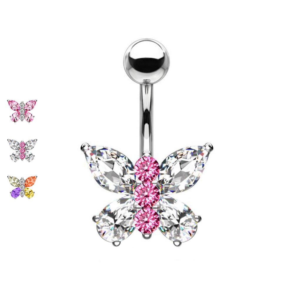 PD-215 Piercing  Ombelico con farfalla