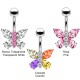 PD-215 Belly button piercing with butterfly