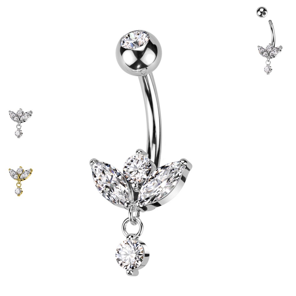 PD-219 Navel Piercing with Pendente Cristalli PD-219 Navel Piercing with Pendente Cristalli