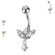 PD-219 Navel Piercing with Pendente Cristalli
