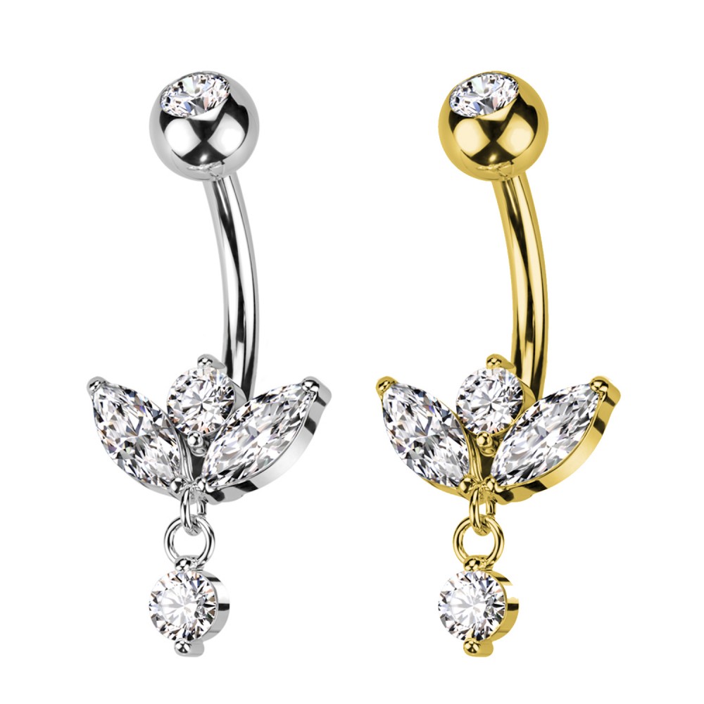 PD-219 Navel Piercing with Pendente Cristalli PD-219 Navel Piercing with Pendente Cristalli