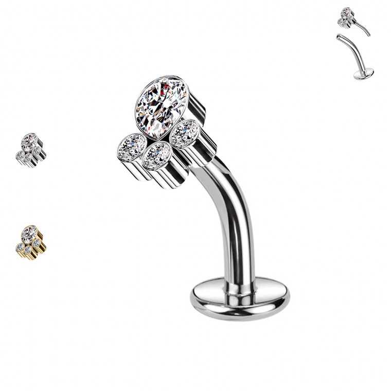 PD-310 Piercing  con 4 Cristalli Push-In