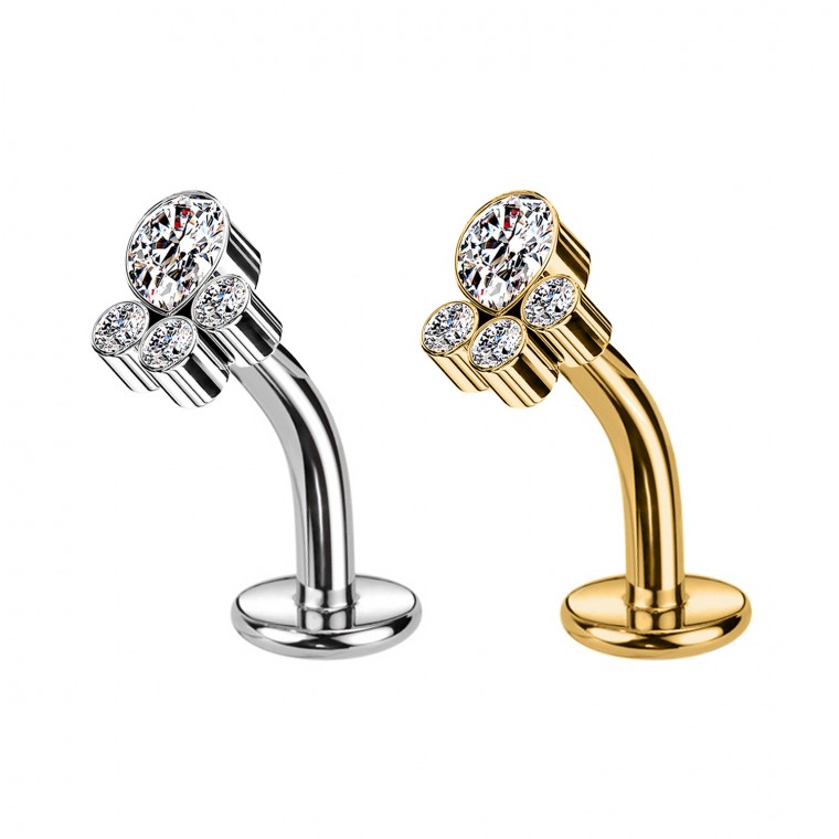 PD-310 Piercing  con 4 Cristalli Push-In