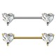 PL-110 Nipple Barbell with Heart Crystals