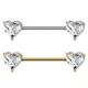 PL-110 Barbell Capezzolo con Cuore Cristalli PL-110 Barbell Capezzolo con Cuore Cristalli